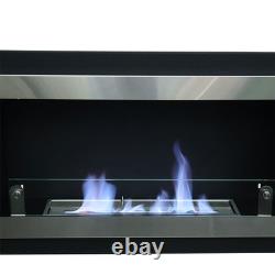 115cm Inset /Wall Mounted Bio Fire Fireplace Ethanol Biofire Real Flame with Glass