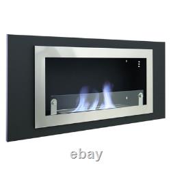 115cm Inset /Wall Mounted Bio Fire Fireplace Ethanol Biofire Real Flame with Glass