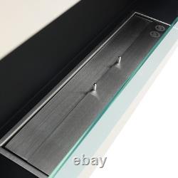 115cm Inset /Wall Mounted Bio Fire Fireplace Ethanol Real Flame Biofire with Glass