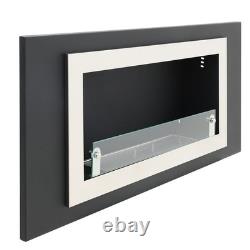 115cm Inset /Wall Mounted Bio Fire Fireplace Ethanol Real Flame Biofire with Glass