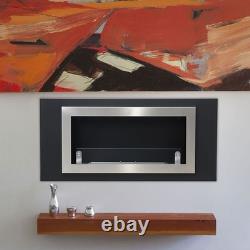 115cm Inset/Wall Mounted Bioethanol Wall Fireplace Biofire Fire Glass with1 Burner