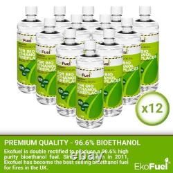 (12 Litre) Premium Bioethanol Fuel Liquid Fuel for Fires Pits Fireplace High