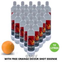 12 Litres Bio ethanol Fuel Clean Burn Bioethanol + FREE ORANGE ODOUR SHOT & P&P