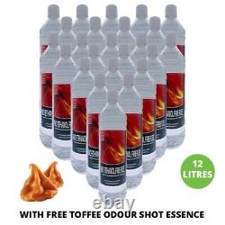12 Litres Bio ethanol Fuel Clean Burn Bioethanol + FREE TOFFEE ODOUR SHOT