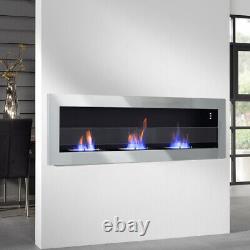 1400X400 mm Bioethanol Fire Wall Mounte Fireplace Recessed Ethanol Biofire Glass