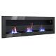 140x40cm Bio Ethanol Fireplace Wall Hung/ Recessed Bio Fire Burner With Glass
