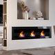 140 Cm Stainless Black Fireplace Wall Mounted Bioethanol Fire Biofire With Glass