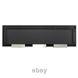 140 cm Stainless Black Fireplace Wall Mounted Bioethanol Fire Biofire with Glass