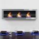 140cm Glass Bio Ethanol Fireplace Wall Mounting Heater Biofire Stainless Steel