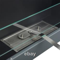 140cm Glass Bio Ethanol Fireplace Wall Mounting Heater Biofire Stainless Steel