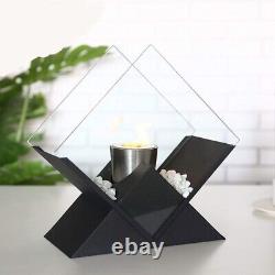 14.5 Portable Square Fireplace Bioethanol Tabletop Fire Bowl Firepit Home Deco