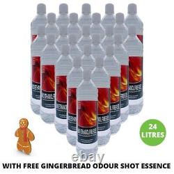 24 Litres Bio ethanol Fuel Clean Burn Bioethanol + FREE GINGERBREAD ODOUR SHOT