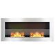 2 Burners Modern Glass Bio Ethanol Fireplace Biofire Fire Wall Mounted/ Recessed
