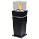 2 In 1 Gel Bio Ethanol Standing Fireplace Black Smoke-free & Odorless, Luxury