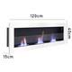 35/47/55 Inch Bio Ethanol Fireplace Wall Mounted / Inset Steel Glass Fire Burner