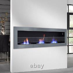 35/47/55 Inch Wall Mounted Bio Ethanol Fireplace Wall Inset Into Biofire Burner