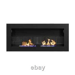 35 Bio Ethanol Fireplace, Brushed Steel, Wall Mountable, RRP £220