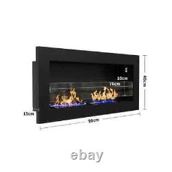 35 Bio Ethanol Fireplace, Brushed Steel, Wall Mountable, RRP £220