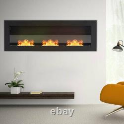 3 Burner Bio Fire Ethanol Fireplace Biofire Wall Mounted Glass Insert Warmer