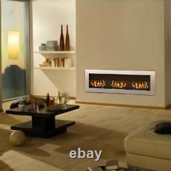 3 Burners Modern Glass Bio Ethanol Fireplace Biofire Fire Wall Mounted/ Recessed