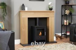 45 Oak Bio Ethanol Stove Fireplace Eco Friendly, Freestanding Heater