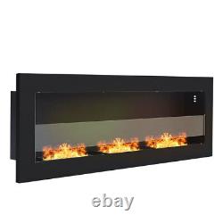 47 INCH Inset/ Wall Mounted Bio Ethanol Fuel Fireplace Bio Fire Burner with Glass