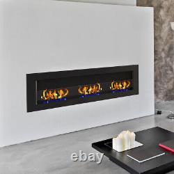 47 INCH Inset/ Wall Mounted Bio Ethanol Fuel Fireplace Bio Fire Burner with Glass
