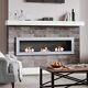 55 Fireplace White Wall Mounted, No Vent Required, Bio Ethanol, New Open Box
