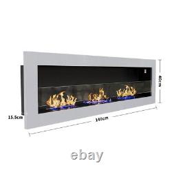 55 Fireplace White Wall Mounted, No Vent Required, Bio Ethanol, NEW Open Box