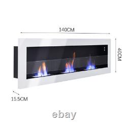 55 INCH Bio Ethanol Fireplace Wall Mounted/Insert Biofire Warmer Stove 3 Burners