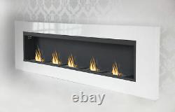 5 Burner Luxury Chimney Bio Ethanol Gel Fireplace Wall Cheminee White High Gloss