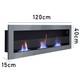 90,120,140cm Bio Ethanol Inset/wall Mounted Fireplace Bio Fire Withtoughened Glass