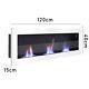 90/120/140cm Inset/wall Mounted Bio Ethanol Fireplace Biofire Fire Glass Burners