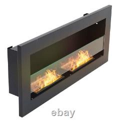 90/120/140cm Inset/Wall Mounted Bio Ethanol Fireplace Biofire Fire Glass Burners