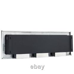 90cm Glass Bio Ethanol Fireplace Wall Mounted/Inset Biofire Fire Stainless Steel