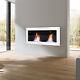 90cm Indoor Wall/inset Bio Ethanol Fireplace Biofire Fire Burner Heater White