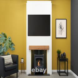 Acantha Pre-Built Stove Media Wall 1 with OKO S2 Bio Ethanol Stove in Charcoa