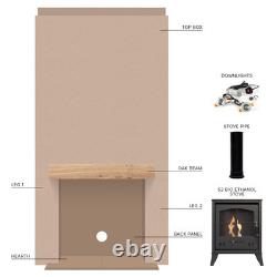 Acantha Pre-Built Stove Media Wall 1 with OKO S2 Bio Ethanol Stove in Charcoa