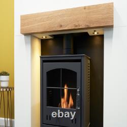Acantha Pre-Built Stove Media Wall 1 with OKO S2 Bio Ethanol Stove in Charcoa
