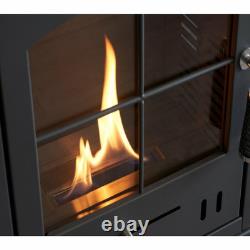 Acantha Pre-Built Stove Media Wall 1 with OKO S2 Bio Ethanol Stove in Charcoa