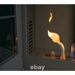 Acantha Pre-Built Stove Media Wall 1 with OKO S2 Bio Ethanol Stove in Charcoa