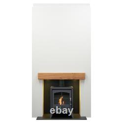 Acantha Pre-Built Stove Media Wall 1 with OKO S2 Bio Ethanol Stove in Charcoa