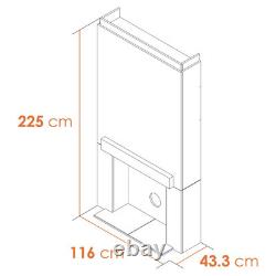 Acantha Pre-Built Stove Media Wall 1 with OKO S2 Bio Ethanol Stove in Charcoa