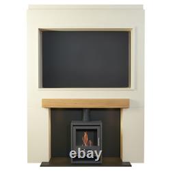 Acantha Pre-Built Stove Media Wall 2 with TV Recess & OKO S1 Bio Ethanol Stov
