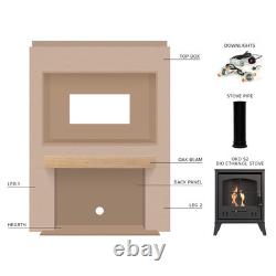 Acantha Pre-Built Stove Media Wall 2 with TV Recess & OKO S2 Bio Ethanol Stov