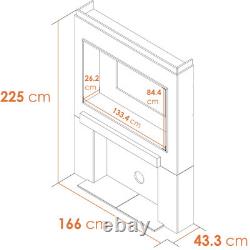 Acantha Pre-Built Stove Media Wall 2 with TV Recess & OKO S2 Bio Ethanol Stov