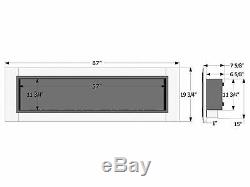 Accalia Ignis Bio Ethanol Fireplace, Ventless Recessed Fireplace with Glass