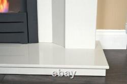 Adam Alora Crystal White Marble Fireplace with Colorado Black Bio Ethanol Fir