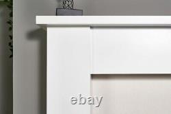 Adam Buxton Pure White & White Marble Fireplace with Colorado Bio Ethanol Fir