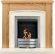 Adam Chilton Fireplace Suite In Oak With Colorado Bio Ethanol Fire In Brushed